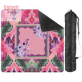 Mahjong Mat Ikat Watercolor Pink, Purple, Emerald Green Boho Mahj Mat