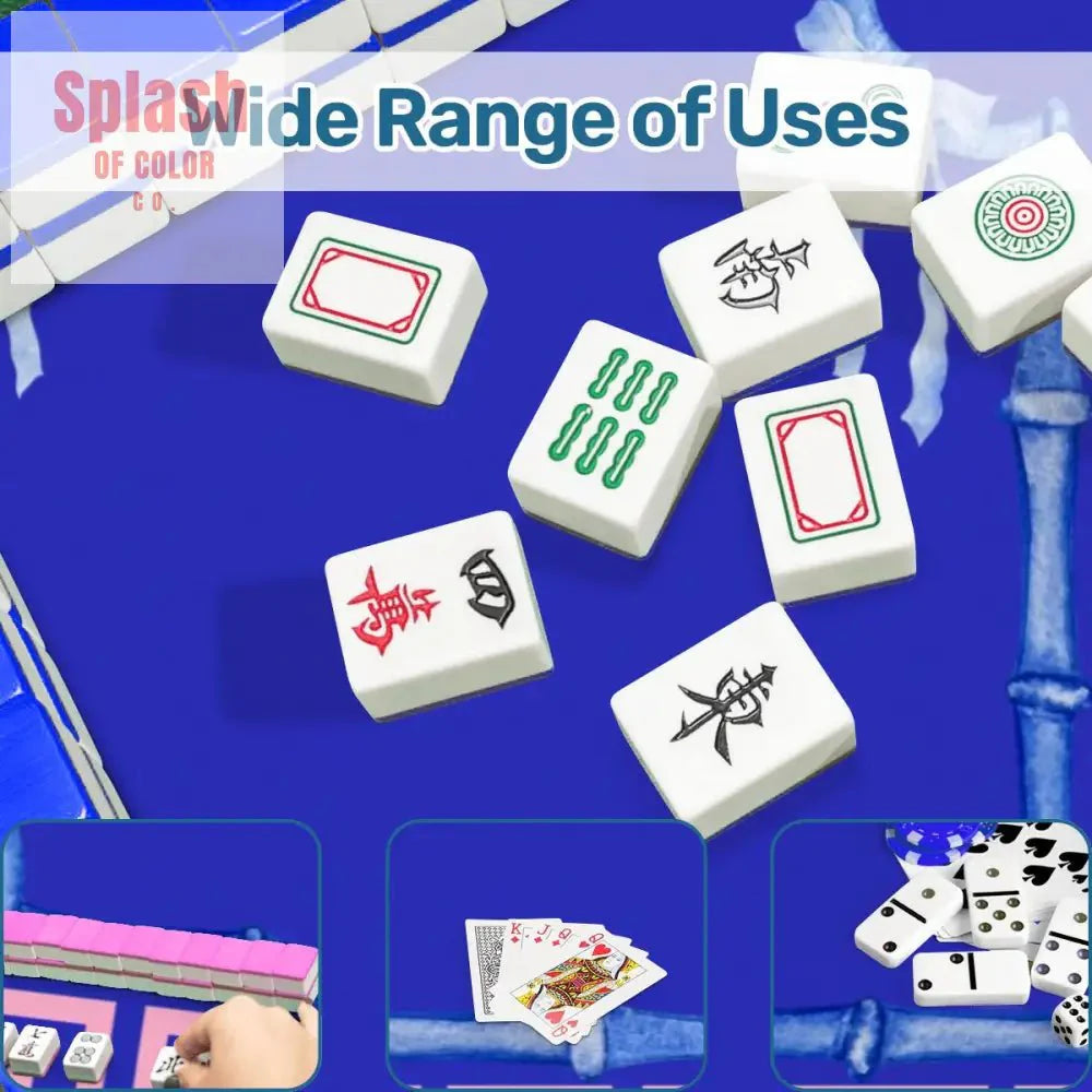 Mahjong Mat In Royal Blue, Hot Pink, Minimalist Style, Mahjong Game Night Mat
