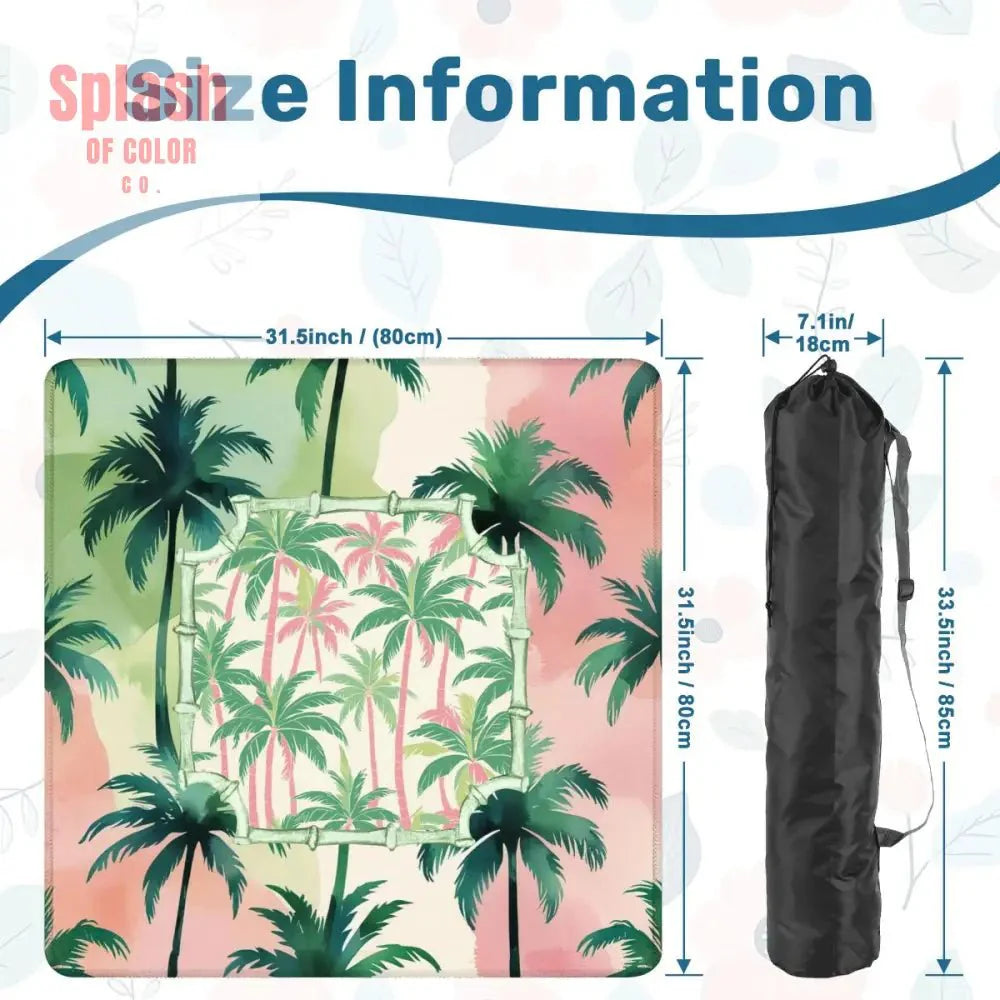 Mahjong Mat Palm Beach Watercolor Pastel Preppy Style Palm Tree Mahjong Mat