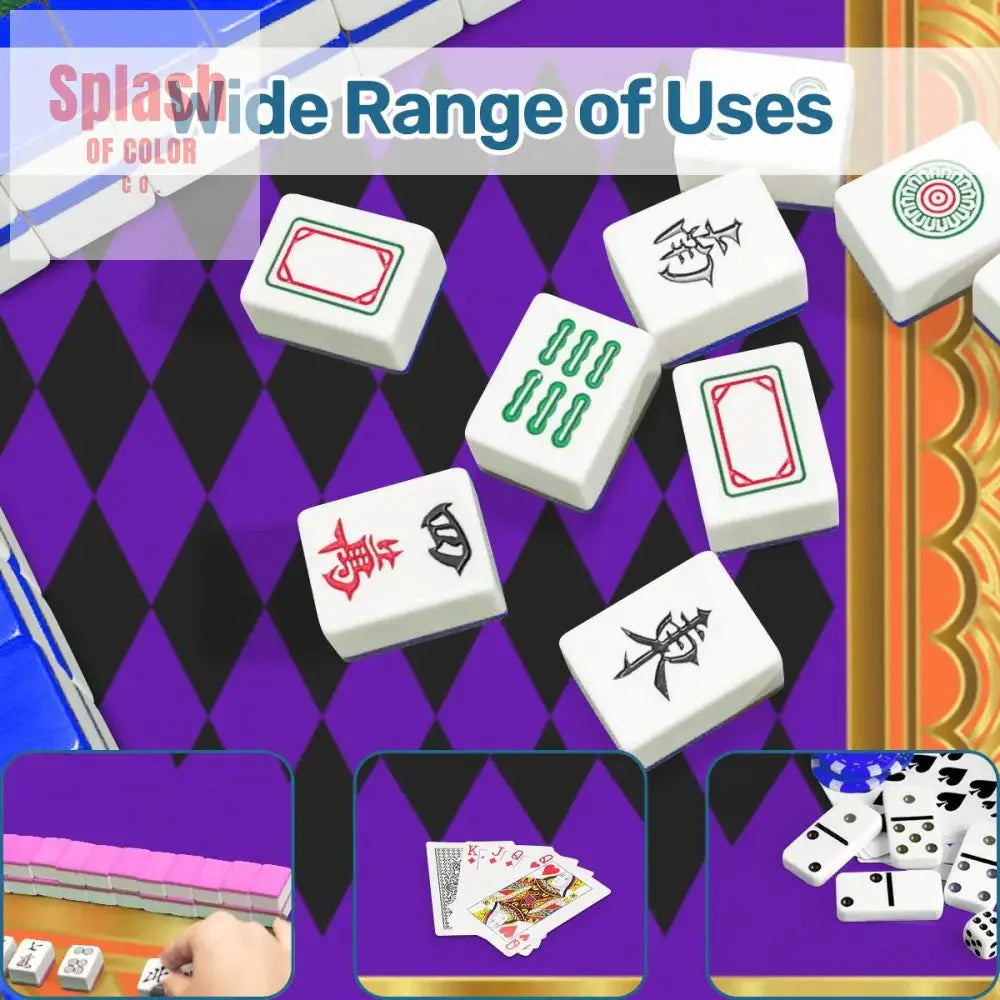 Mahjong Mat Renaissance, Orange Purple Gold Mahjong Game Mat