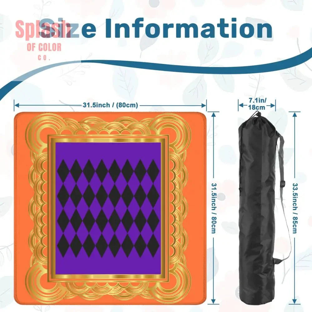 Mahjong Mat Renaissance, Orange Purple Gold Mahjong Game Mat