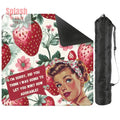 Funny Mahjong Mat, Sassy Cheeky Vintage Gal Strawberry Theme