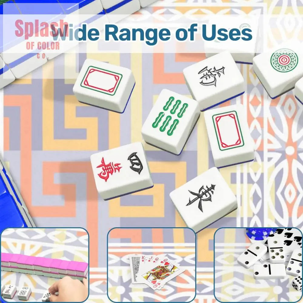 Mahjong Mat Soft Pastels Geometric Modern Mahj Enthusiast Game Mat