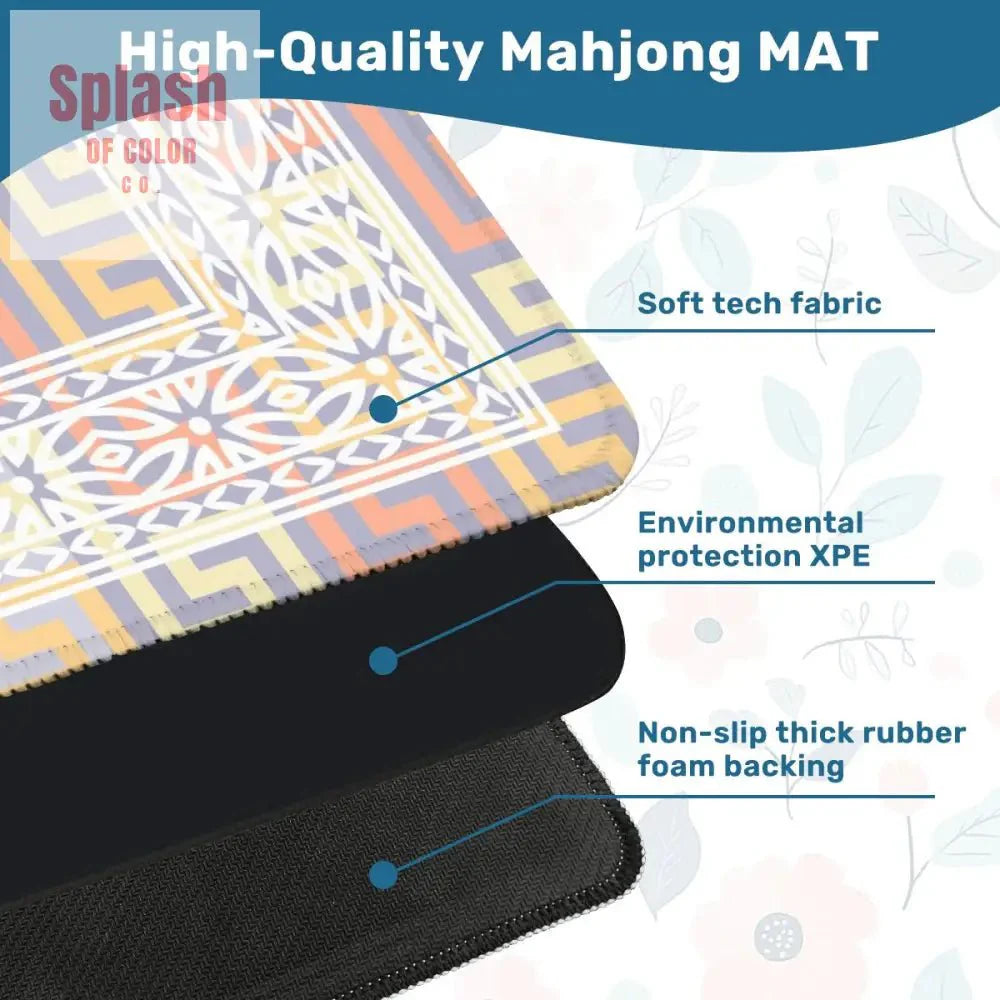 Mahjong Mat Soft Pastels Geometric Modern Mahj Enthusiast Game Mat
