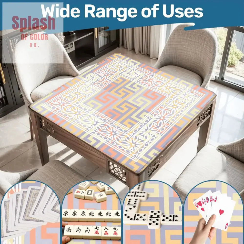 Mahjong Mat Soft Pastels Geometric Modern Mahj Enthusiast Game Mat