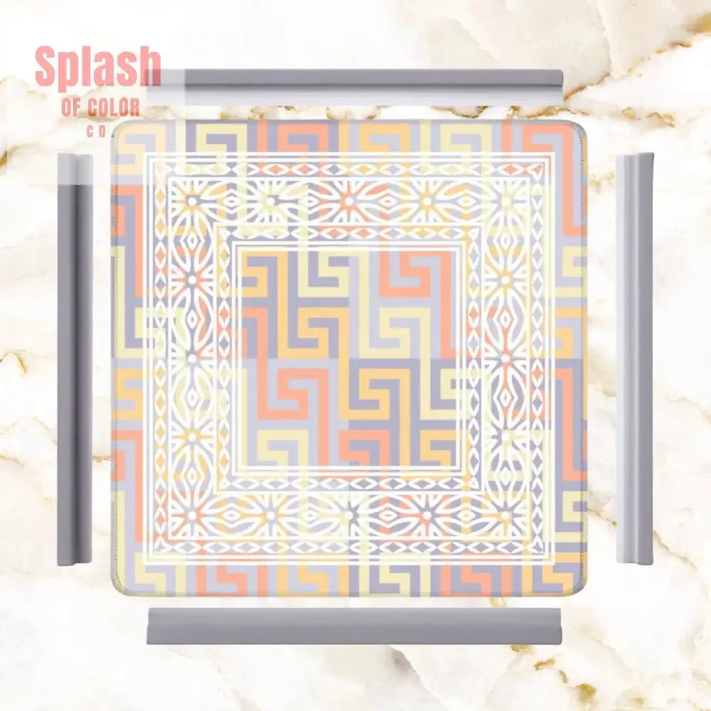 Mahjong Mat Soft Pastels Geometric Modern Mahj Enthusiast Game Mat