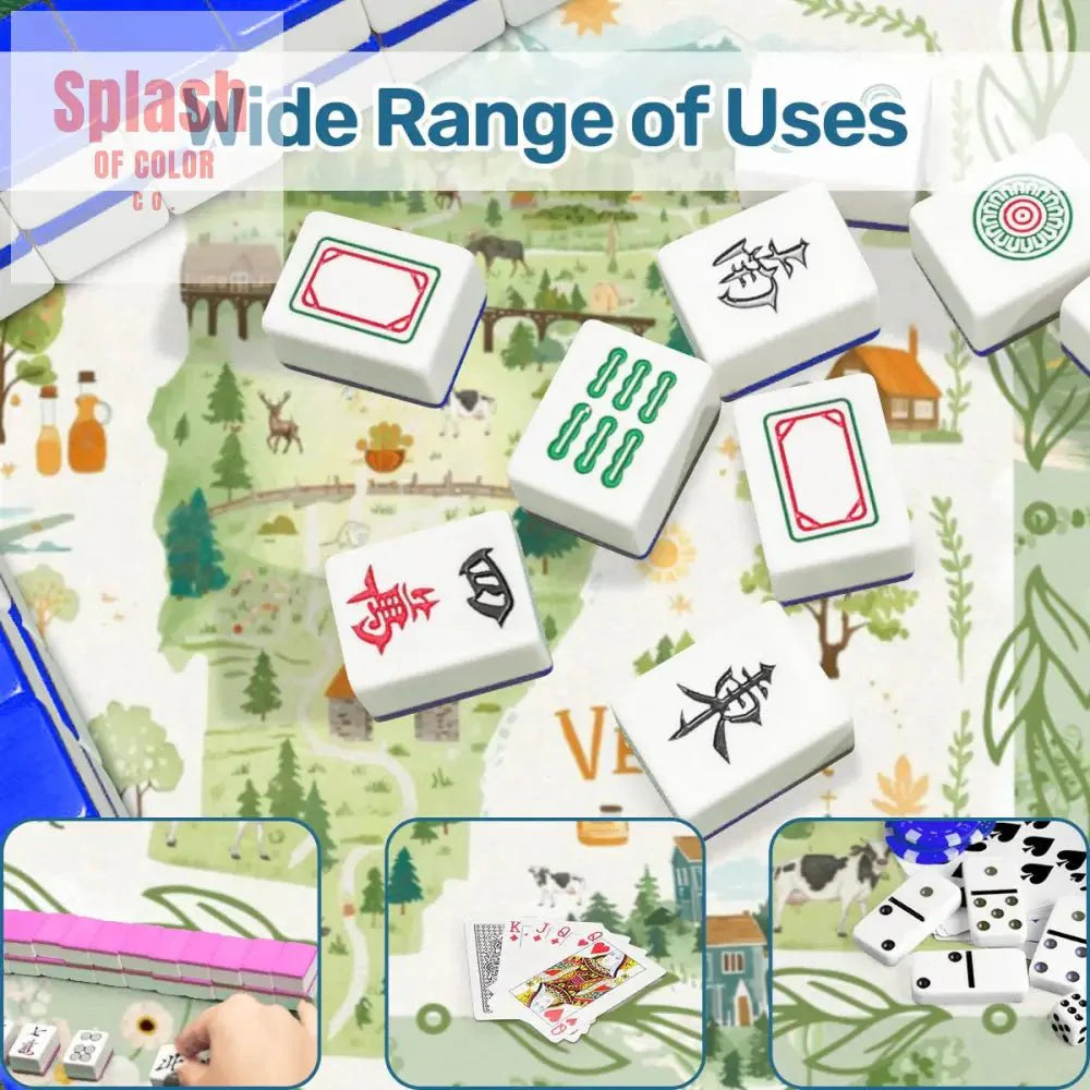 Mahjong Mat State Of Vermont Green Floral Preppy Pride Mahj Mat