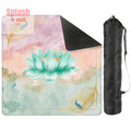 Mahjong Mat Watercolor Peacock Lotus Flower Mahj Mat Coordinates With Sierra Mahj Tile Set