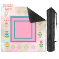 Mahjong Mat, Watercolor Preppy Pink Green Teal Scandinavian Floral Mahj Mat