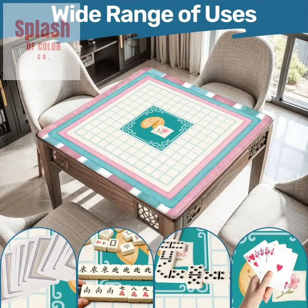 Mahjong Mat Watercolor Striped Mahj Grid Whimsical Fortune Cookie Mahj Mat