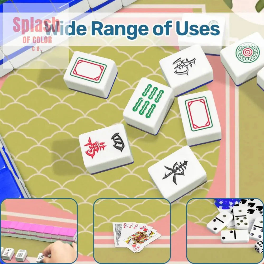 Mahjong Mat With Pretty Preppy Watercolor Flowers, Mahj Gamer Enthusiast Mat