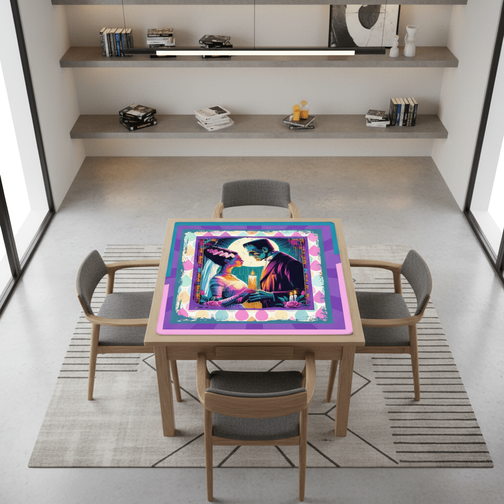 Sci-Fi Frankenstein And Bride Mahjong Mat