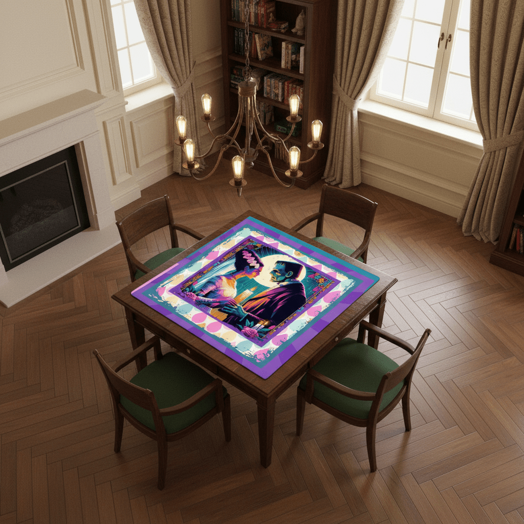 Sci-Fi Frankenstein And Bride Mahjong Mat