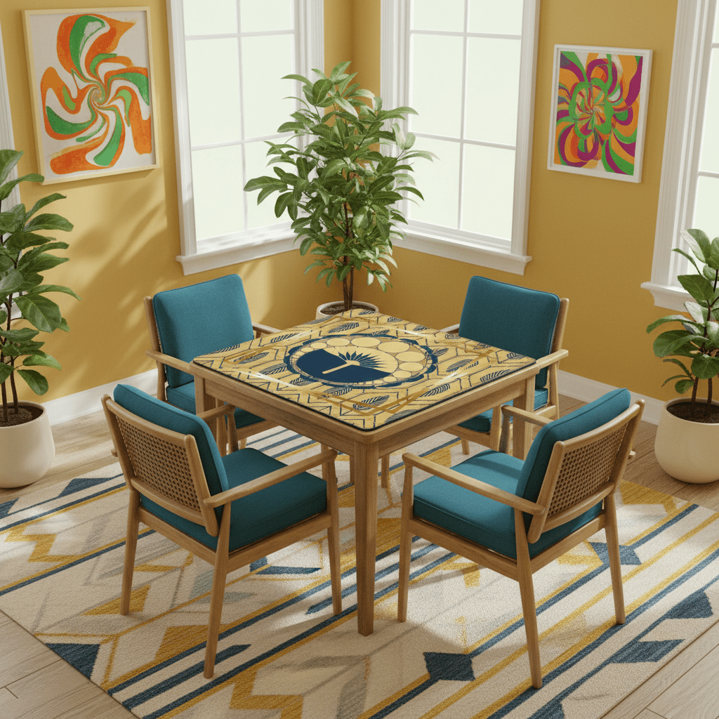 Art Deco Gold Leaf Mahjong Mat