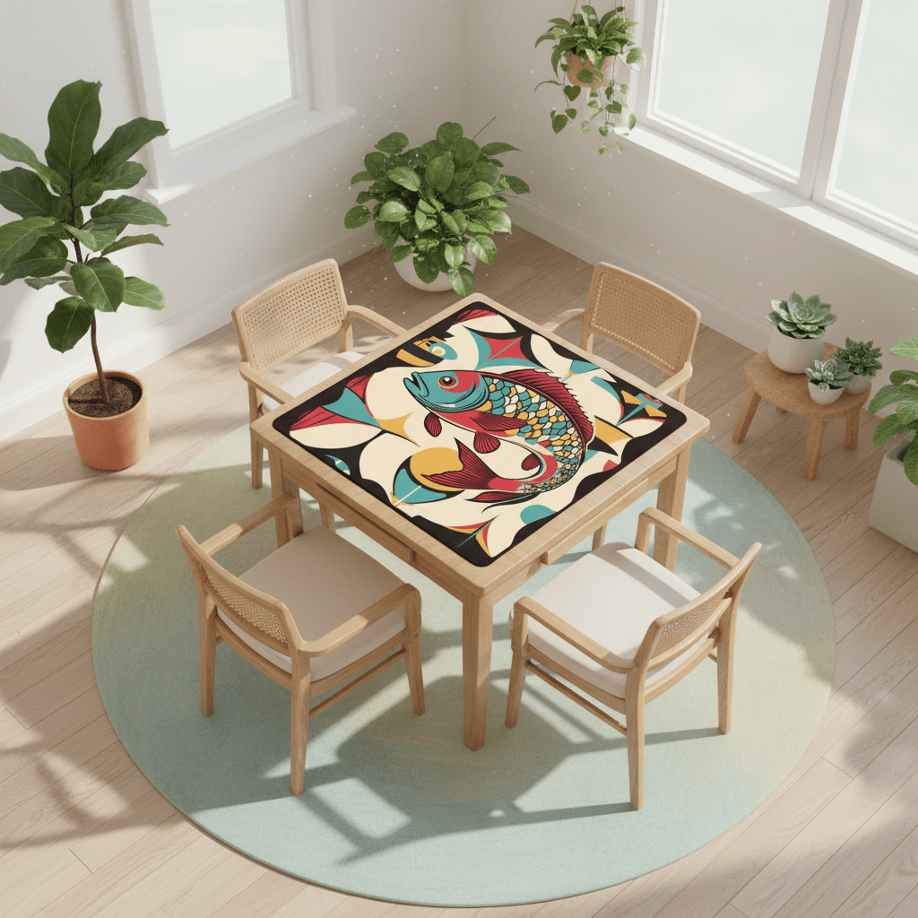 Lucky Fin Modern Mahjong Mat