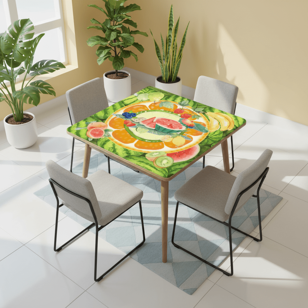 Fruit Medley, Watermelon, Citrus Fruits, Playful Cheery Mahjong Mat