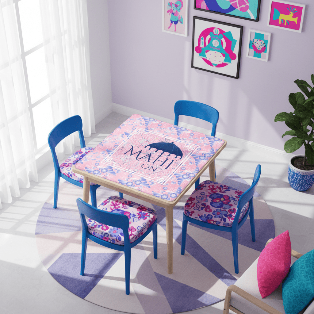 Mahj On, Pretty In Pink Pastels Parasol Umbrella, Mahjong Mat