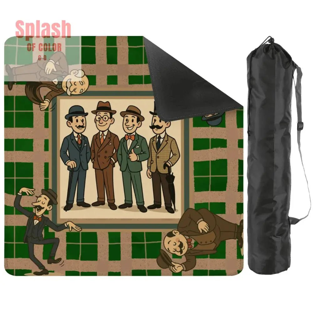 Manly Mahjong Mat Dapper Gents Green Brown Plaid Mahjong Mat