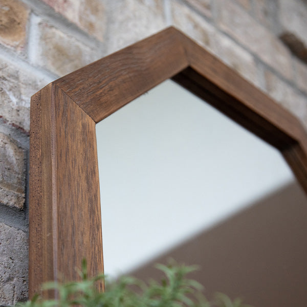 Octagon Wood Frame Mirror