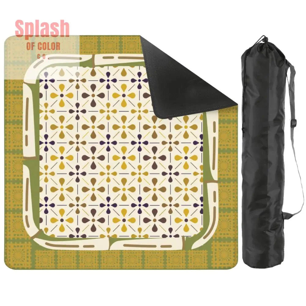 Norwegian Floral Green, Yellow Simplicity Mahjong Mat