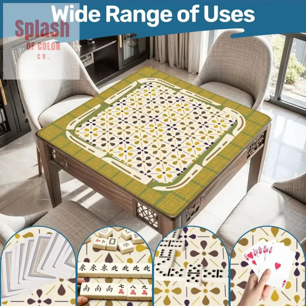 Norwegian Floral Green, Yellow Simplicity Mahjong Mat