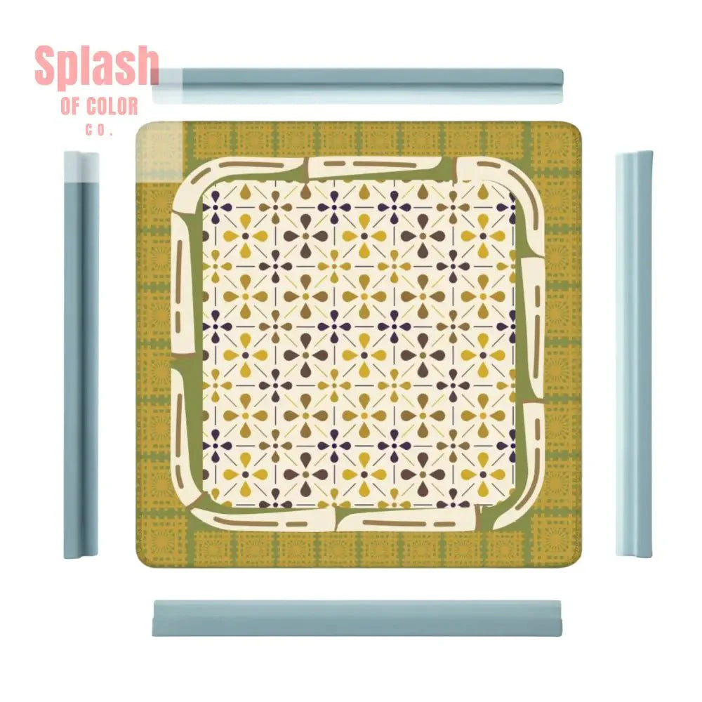 Norwegian Floral Green, Yellow Simplicity Mahjong Mat
