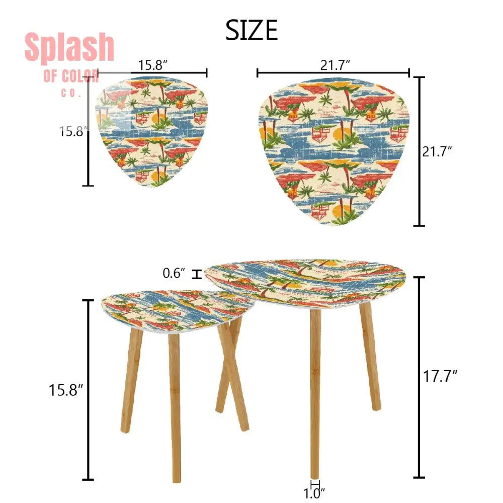 Old Florida Vintage Beach Tropical Heritage Collection Nesting Tables