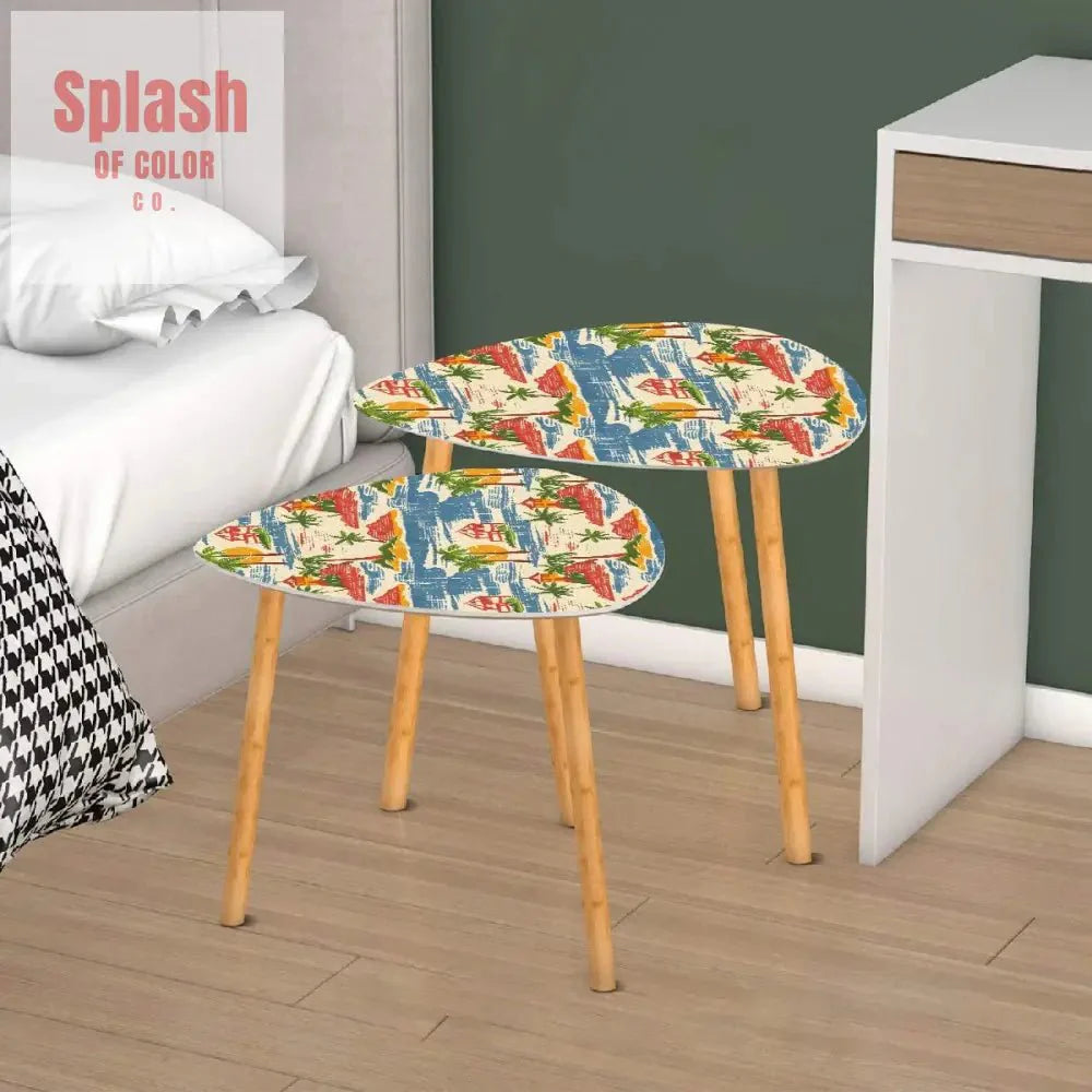 Old Florida Vintage Beach Tropical Heritage Collection Nesting Tables