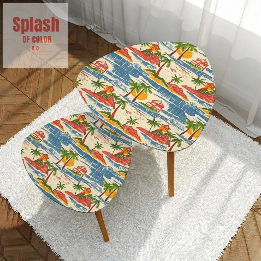 Old Florida Vintage Beach Tropical Heritage Collection Nesting Tables