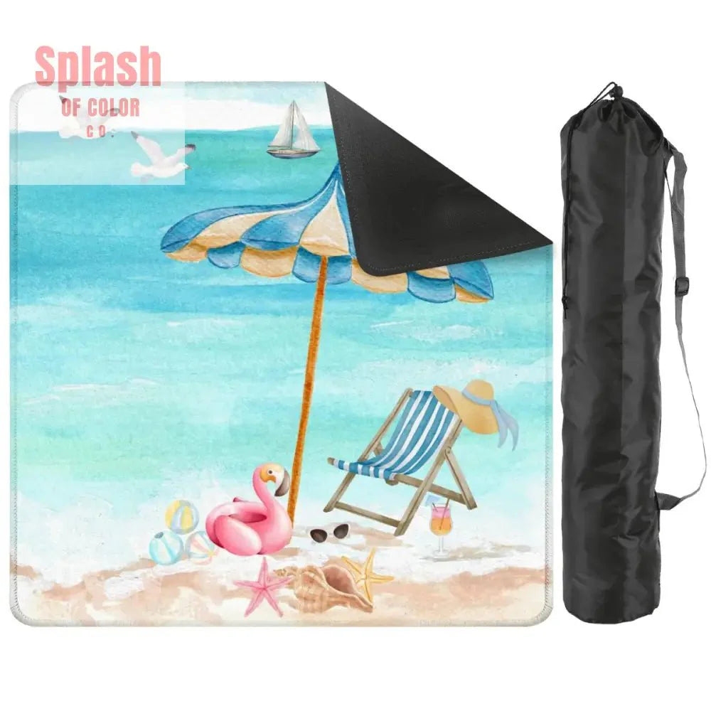 Palm Beach Style Flamingo Beach Vibes Modern Mahjong Mat
