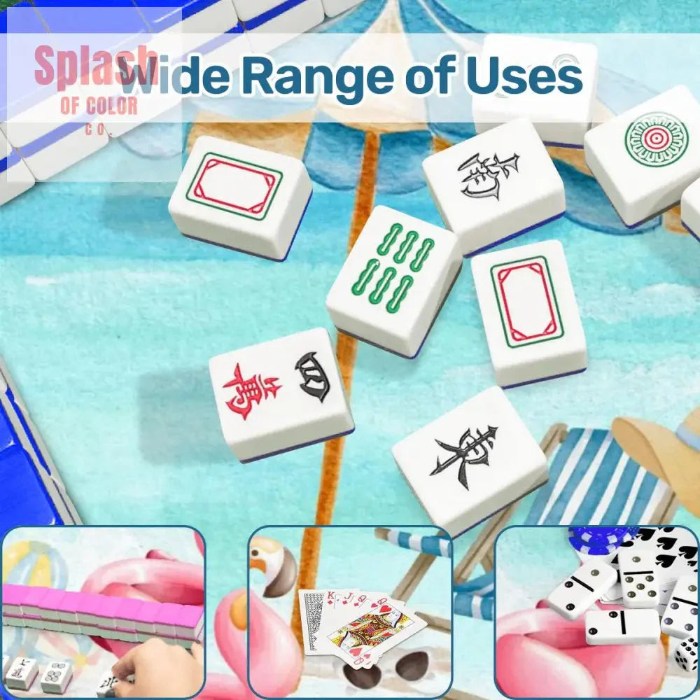 Palm Beach Style Flamingo Beach Vibes Modern Mahjong Mat