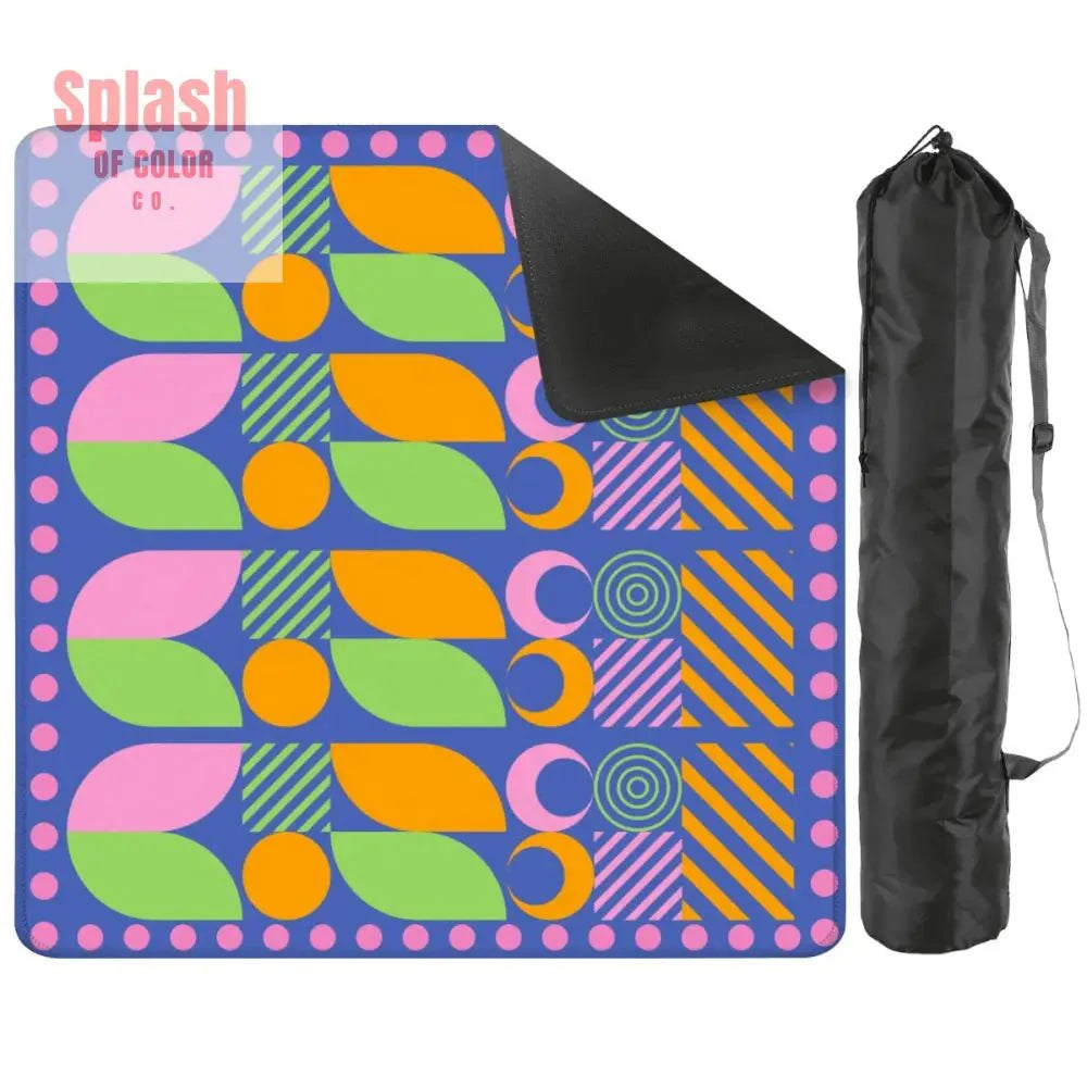Palm Beach Style Modern Mahjong Mat, Preppy Pink Orange, Green Mahj Game Mat