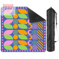Palm Beach Style Modern Mahjong Mat, Preppy Pink Orange, Green Mahj Game Mat