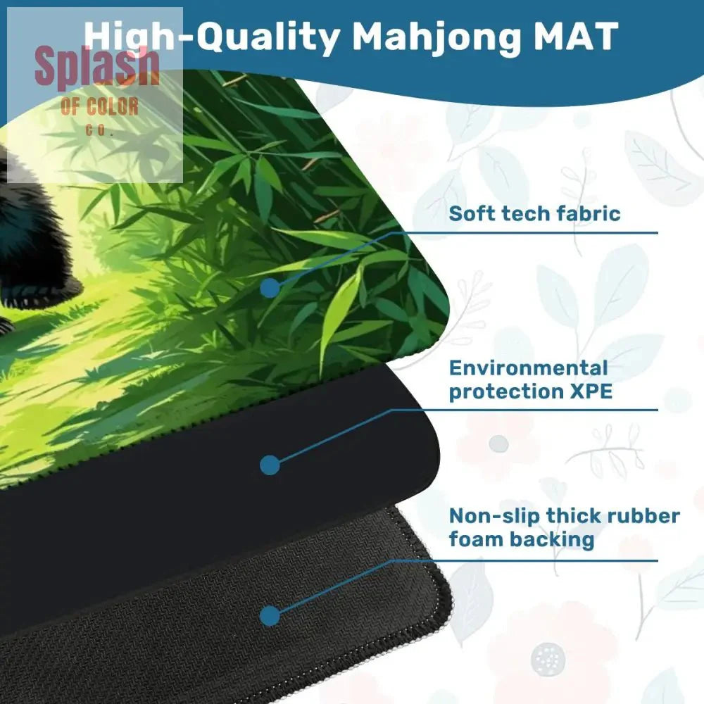 Panda Bear Bamboo Forest Asian Inspired Mahjong Mat