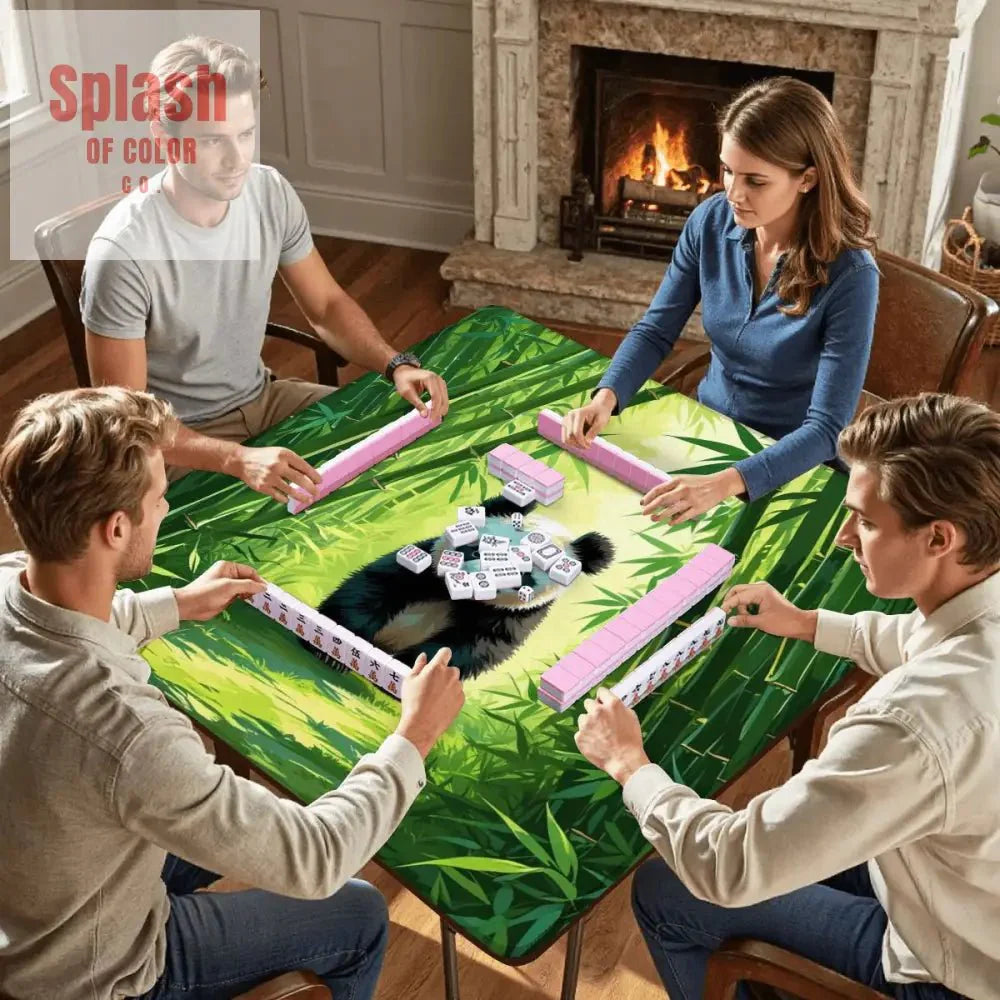 Panda Bear Bamboo Forest Asian Inspired Mahjong Mat