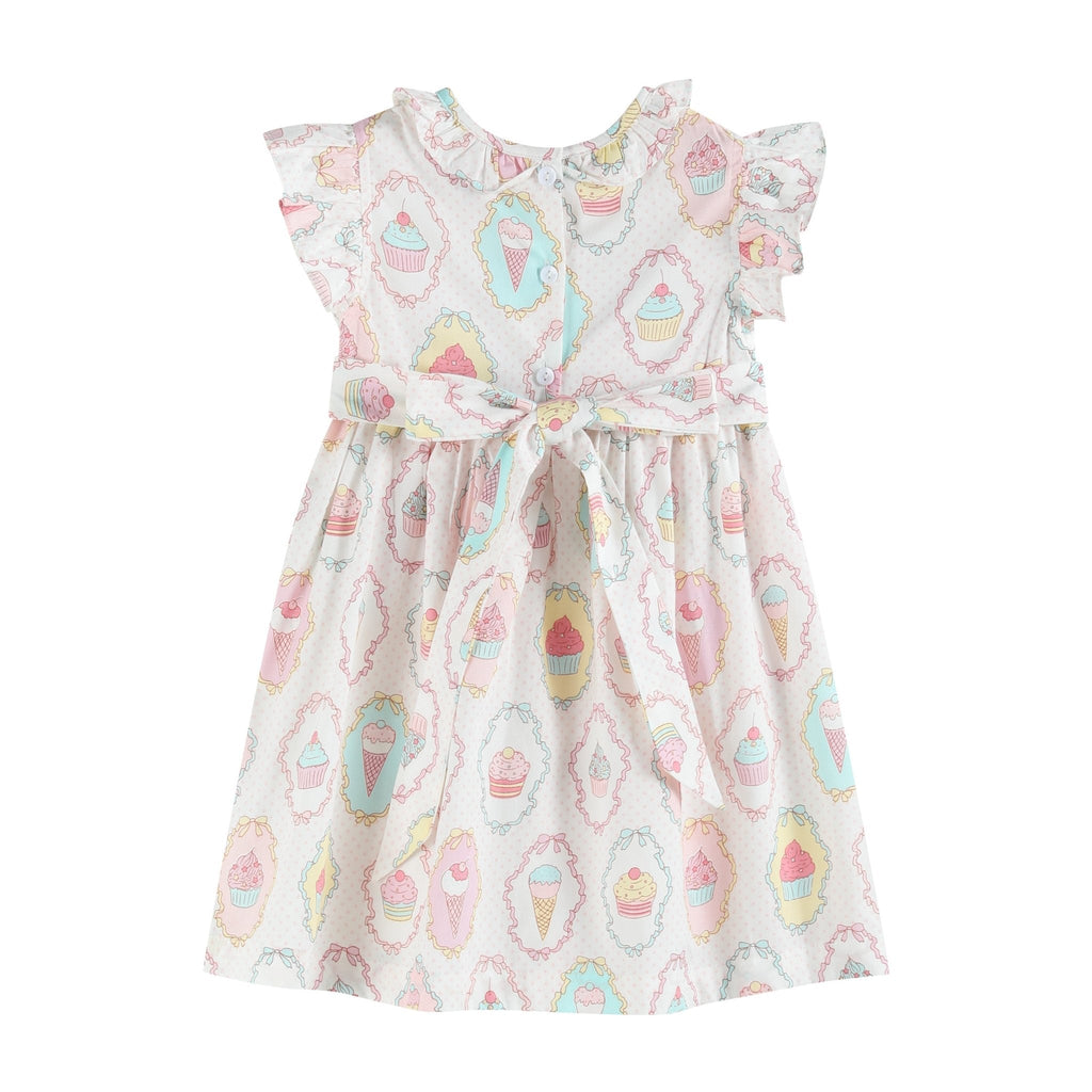 Pink and White Birthday Girl Smocked Dress