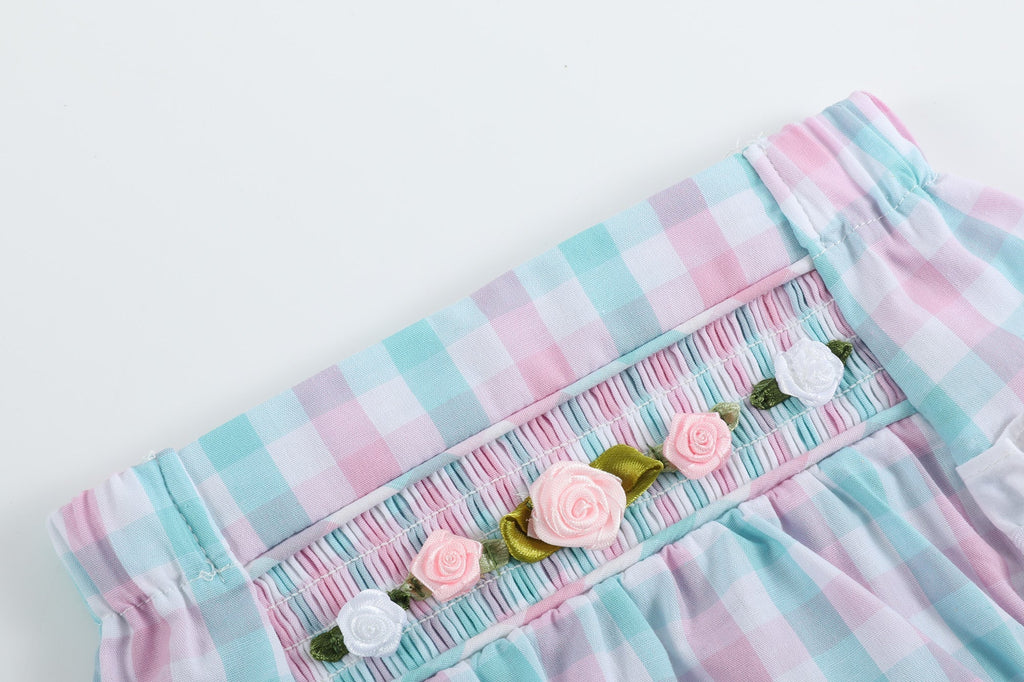 Pink Flower Smocked Bloomers