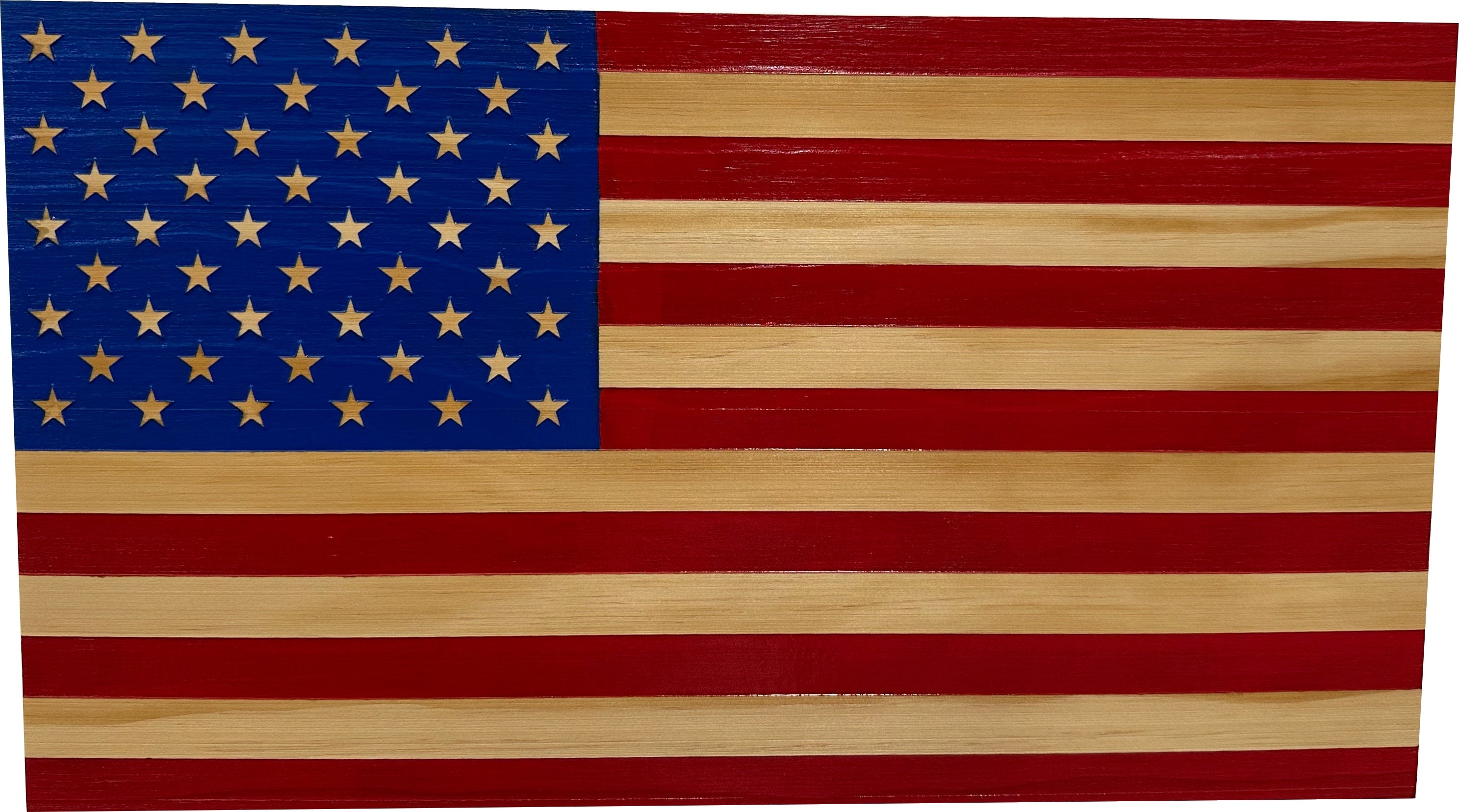 American Flag Decorative & Secure Wall-Mounted Gun Cabinet (Red & Blue)