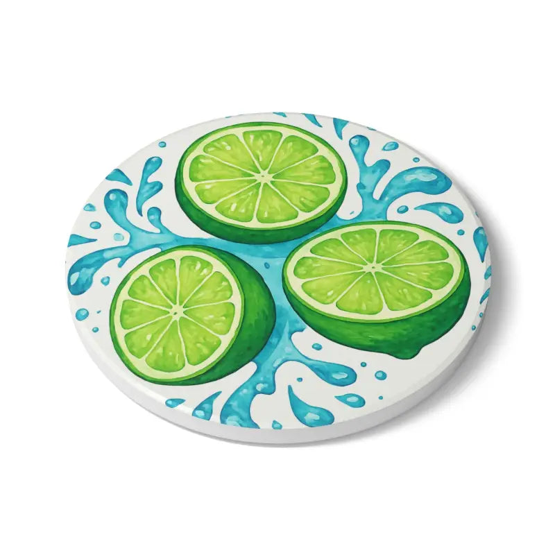 Refreshing Lime Ceramic Coaster Set - Tropical Home Decor - DipaliZ