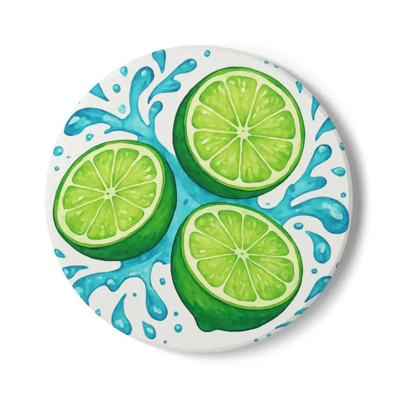 Refreshing Lime Ceramic Coaster Set - Tropical Home Decor - DipaliZ