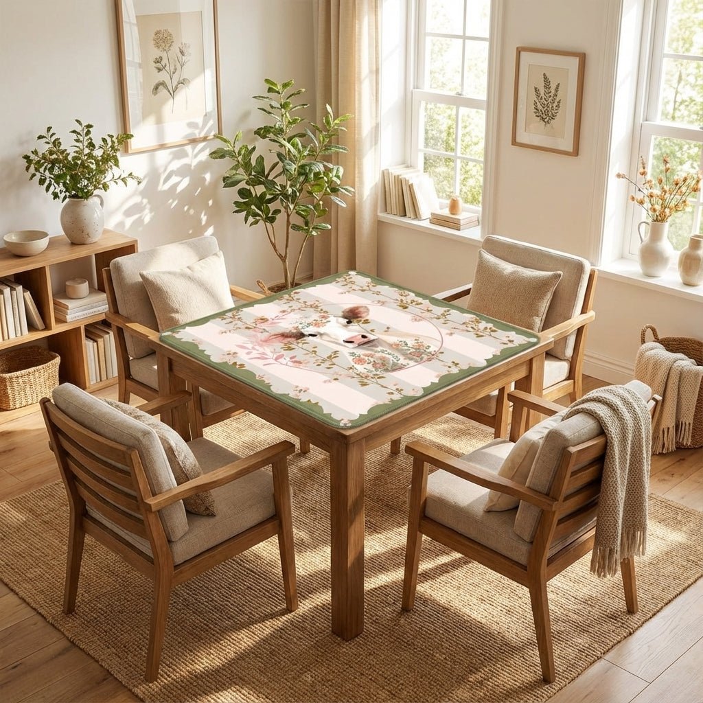 Laugh Until The Cows Come Home Floral Preppy Mahjong Mat