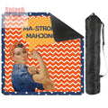 Rose The Riveter Preppy Orange Zig Zag Blue Polka Dot Mahjong Mat