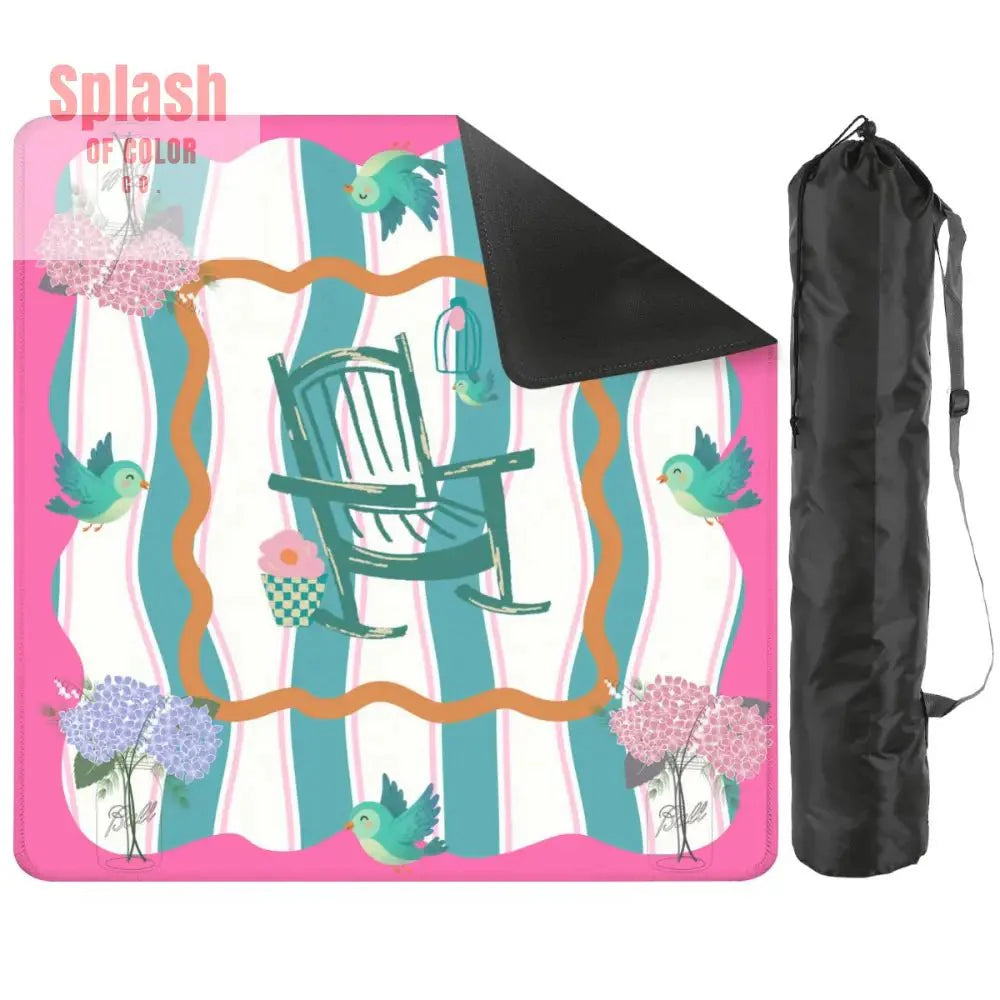 Southern Charm And Hospitality Whimsical Pink, Teal Mahjong Mat