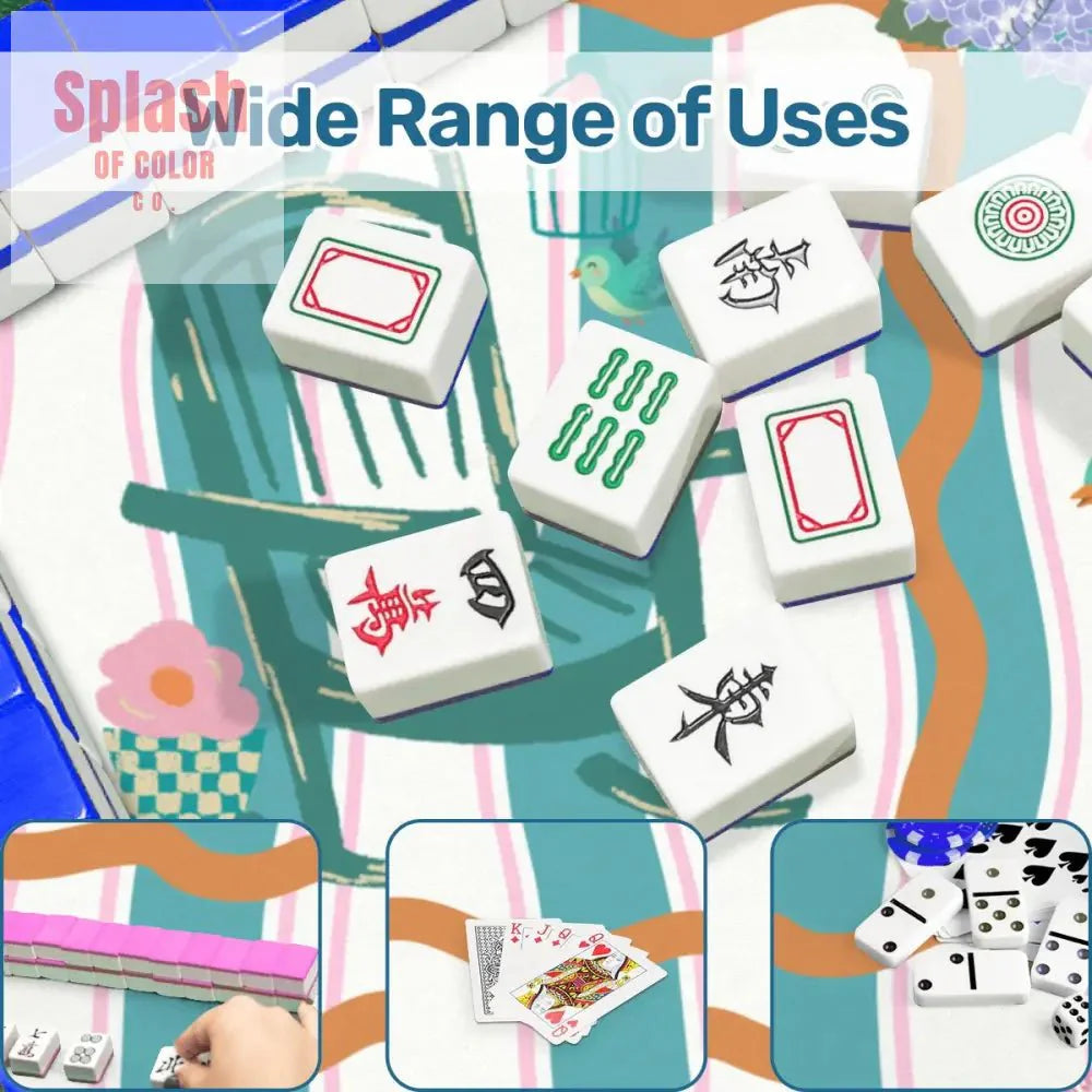 Southern Charm And Hospitality Whimsical Pink, Teal Mahjong Mat