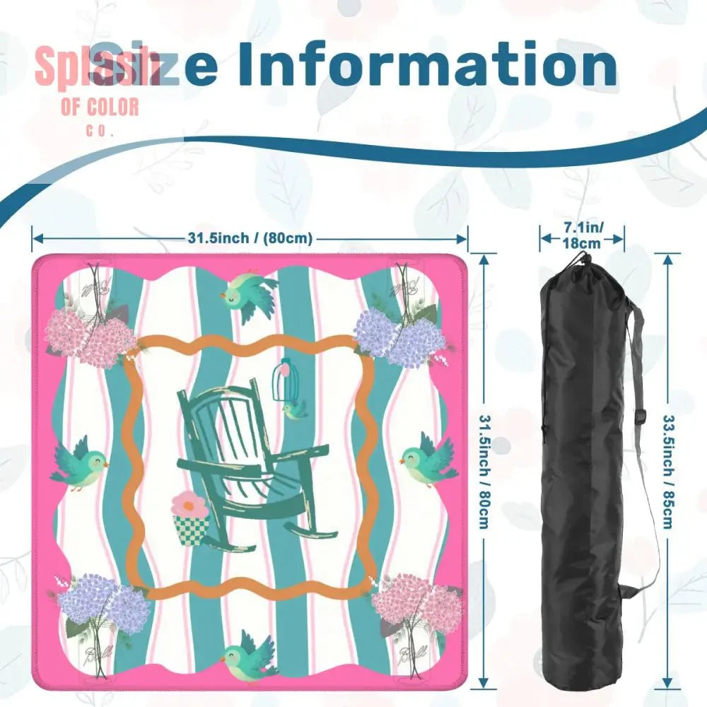Southern Charm And Hospitality Whimsical Pink, Teal Mahjong Mat