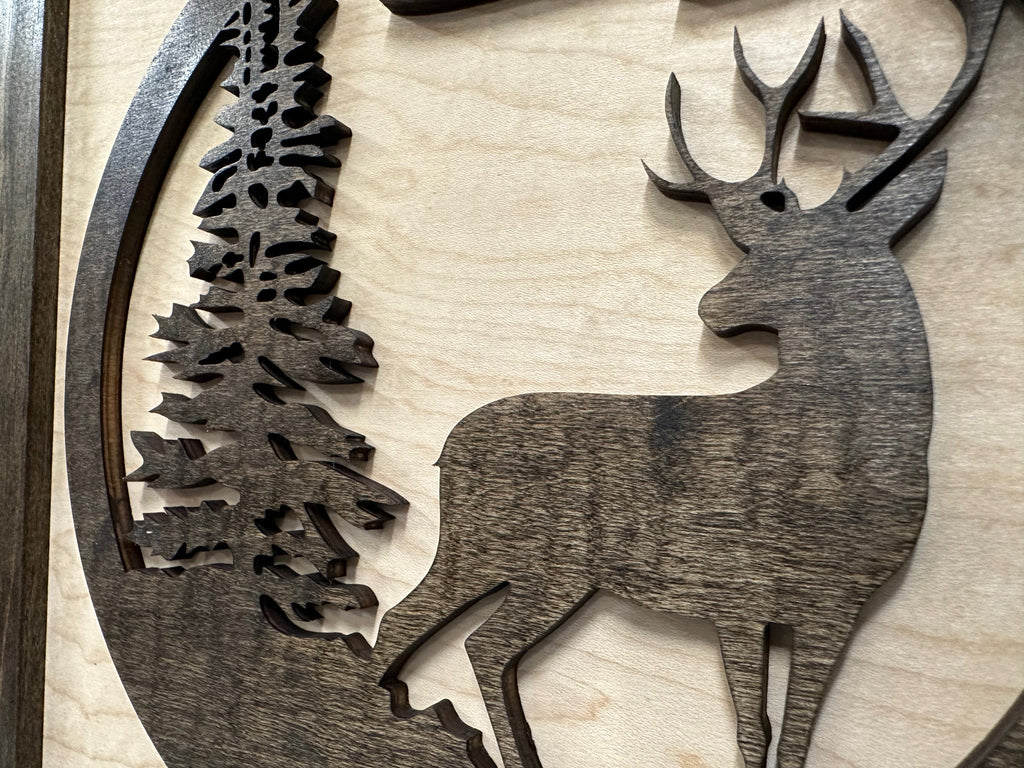 Buck in Nature Decorative Wall-Mounted Gun Cabinet