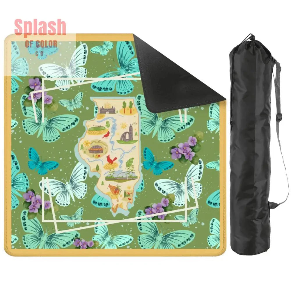 State Of Illinois, Butterflies, Violets State Pride Mahjong Mat