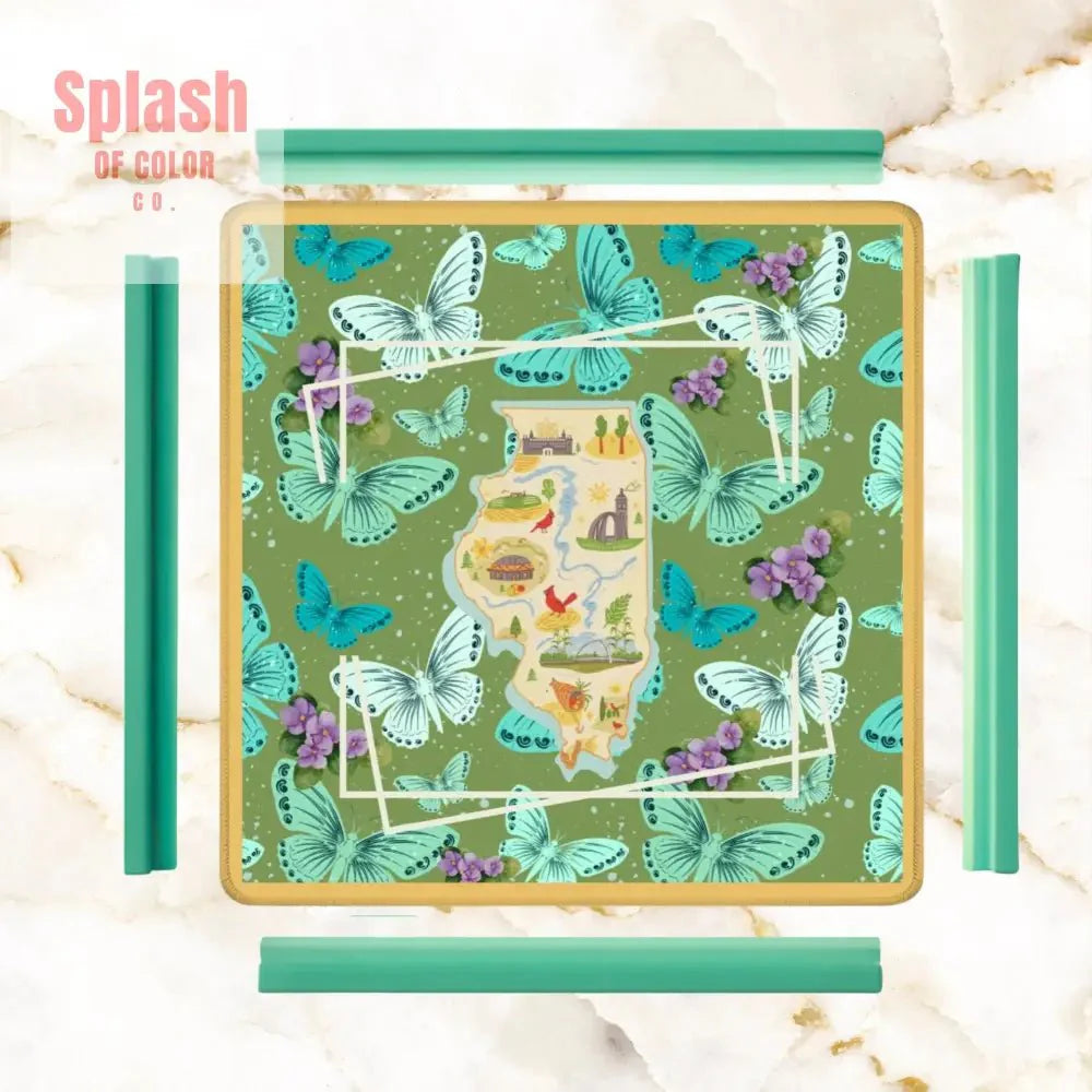 State Of Illinois, Butterflies, Violets State Pride Mahjong Mat