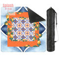 Taste Of Tuscany Citrus Lemon Orange Blue Watercolor Mahjong Mat