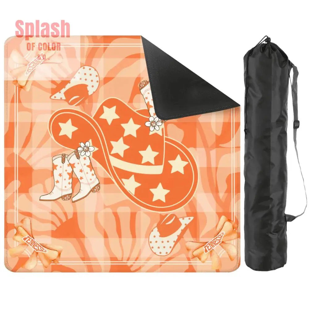 Tennessee Orange Country Cowboy Hat And Boots, State Pride Mahjong Mat